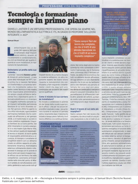 Elettro, maggio 2020: intervista a Daniele Lantieri di LantierImpianti