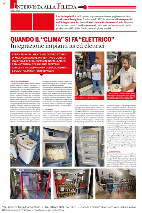 TIS, ottobre 2022: intervista a Daniele Lantieri di LantierImpianti